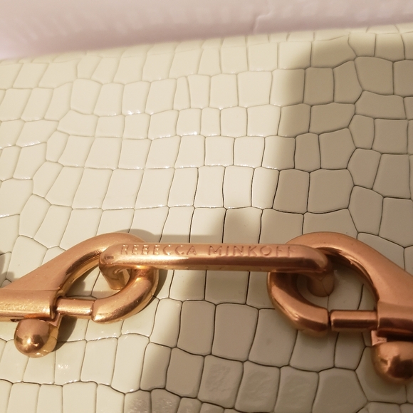 💖REBECCA MINKOFF Lou Mint Green Croc-Embossed Crossbody Bag NWT - Picture 6 of 17